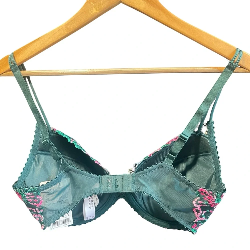NWT Marie Jo Jane Push Up Bra Removable Pads Floral Embroidered Lace 32DD